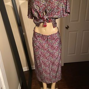 2 piece skirt and shirt